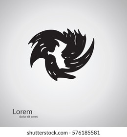 Vector Grunge Logo Design Template. As sign, symbol, web, label. Vector illustration.