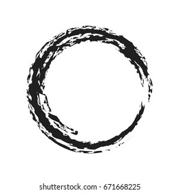 Vector Grunge Logo Design Template. Circle Shape Cycle Creative Symbols. Vector illustration on a white background