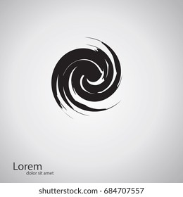 Vector Grunge Logo Design Template. Spiral Shape Cycle Creative Symbol. As sign, symbol, web, label. Vector illustration.