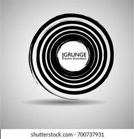 Vector Grunge Logo Design Template . Spiral Shape Cycle Creative Symbols . Black Swirl Stroke. Vector illustration.