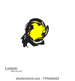 Vector Grunge Logo Design Template. Spiral Shape Cycle Creative Symbol. As sign, symbol, web, label. Vector illustration.