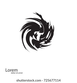 Vector Grunge Logo Design Template. Spiral Shape Cycle Creative Symbol. As sign, symbol, web, label. Vector illustration.

