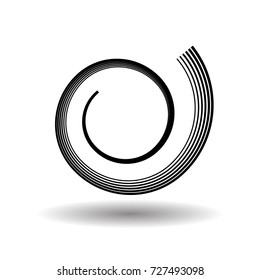 Vector Grunge Logo Design Template . Spiral Shape Cycle Creative Symbols . Black Swirl Stroke. Vector illustration.