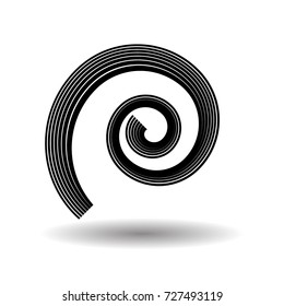 Vector Grunge Logo Design Template . Spiral Shape Cycle Creative Symbols . Black Swirl Stroke. Vector illustration.