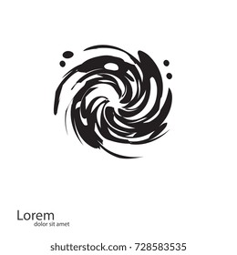 Vector Grunge Logo Design Template. Spiral Shape Cycle Creative Symbol. As sign, symbol, web, label. Vector illustration.
