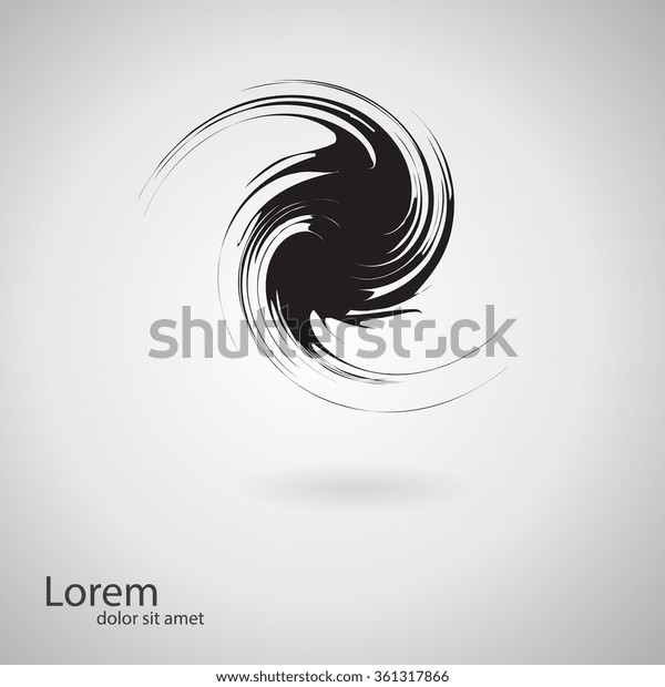 Vector Grunge Logo Design Template Spiral Stock Vector (Royalty Free ...