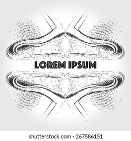 Vector grunge logo on white background, design elements, eps 8