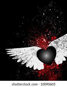 vector grunge love