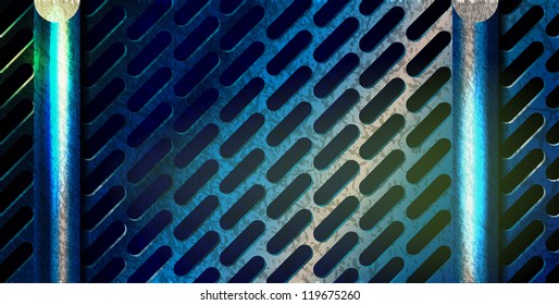 vector grunge metal background with copy space,  eps10 file, gradient mesh and transparency used, raster version available