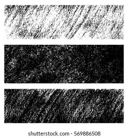Vector grunge monochrome textures & patterns set