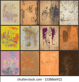 Vector Grunge Multiple Overlay Backgrounds Set