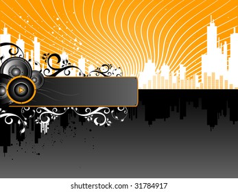 Vector Grunge Music Background