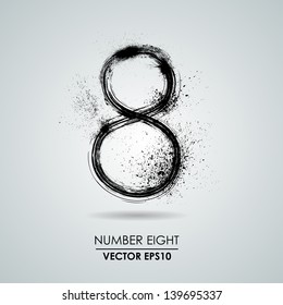 Vector grunge number - eight