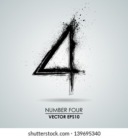 Vector Grunge Number - Four