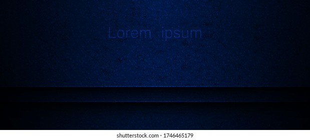 Vector grunge, old concrete or stone texture in dark blue and black color background.  Abstract vintage, old dirty wall textured, rough surface wallpaper background for your design