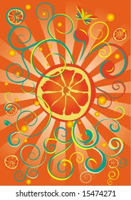vector grunge orange juice background