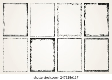 Vector grunge overlay. Hand drawn abstract frame set. Ink brush strokes mess. Design for poster, invitation, gift card, coupon, book cover. Banner halftone overlay. Retro vintage background collection