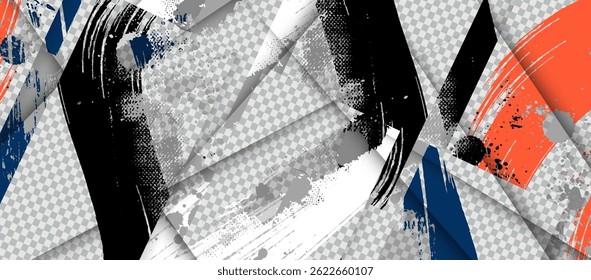 Sobreposição grunge vetorial. Conjunto de quadros abstratos desenhados à mão. Pincelada de tinta pincelada bagunça. Design para folheto, cartaz, convite, cartão de presente, cupom, capa de livro. Sobreposição de banner