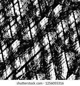 Vector grunge overlay texture. Black and white background
