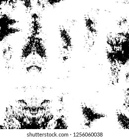 Vector grunge overlay texture. Black and white background