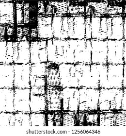 Vector grunge overlay texture. Black and white background