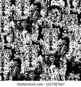 Vector grunge overlay texture. Black and white background