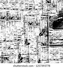 Vector grunge overlay texture. Black and white background