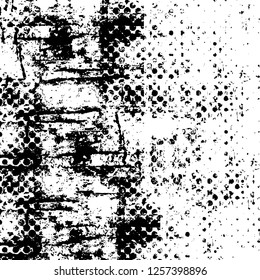 Vector grunge overlay texture. Black and white background