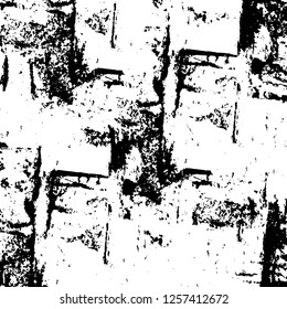 Vector grunge overlay texture. Black and white background