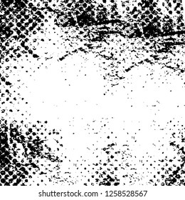 Vector grunge overlay texture. Black and white background