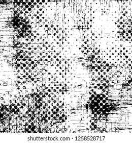 Vector grunge overlay texture. Black and white background