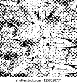 Vector grunge overlay texture. Black and white background