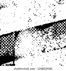Vector grunge overlay texture. Black and white background