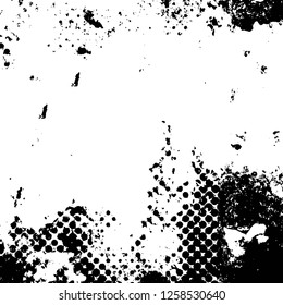 Vector grunge overlay texture. Black and white background