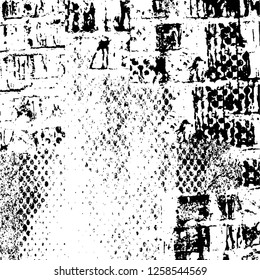 Vector grunge overlay texture. Black and white background
