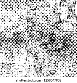 Vector grunge overlay texture. Black and white background