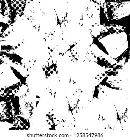 Vector grunge overlay texture. Black and white background