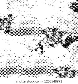 Vector grunge overlay texture. Black and white background