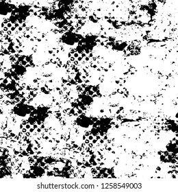 Vector grunge overlay texture. Black and white background