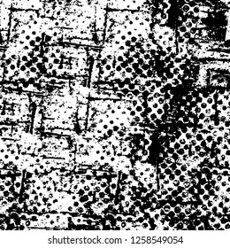 Vector grunge overlay texture. Black and white background