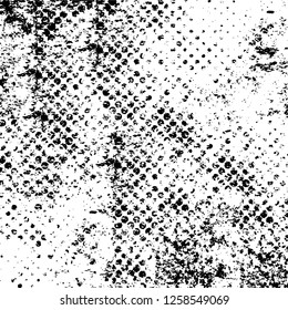 Vector grunge overlay texture. Black and white background