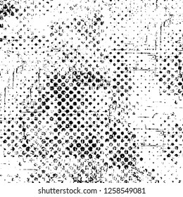 Vector grunge overlay texture. Black and white background