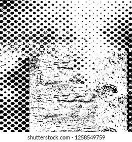 Vector grunge overlay texture. Black and white background