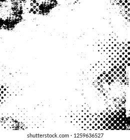 Vector grunge overlay texture. Black and white background