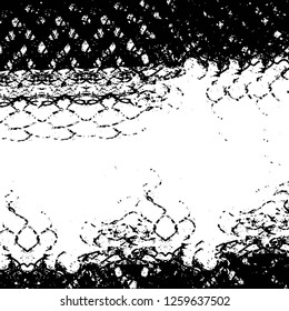 Vector grunge overlay texture. Black and white background