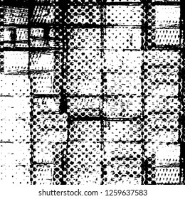 Vector grunge overlay texture. Black and white background