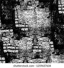 Vector grunge overlay texture. Black and white background