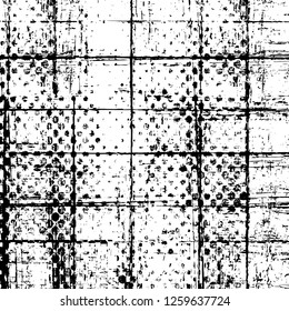 Vector grunge overlay texture. Black and white background