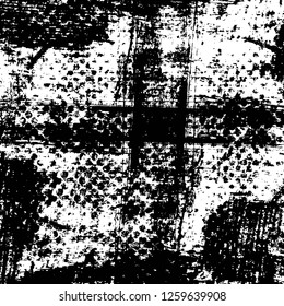 Vector grunge overlay texture. Black and white background