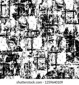 Vector grunge overlay texture. Black and white background